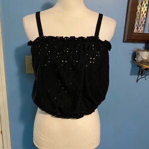 Livi by Olivia Rae, Black, Eyelet, Top